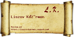 Liszov Kármen névjegykártya